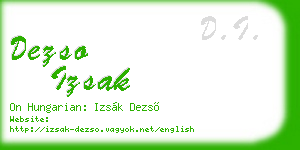 dezso izsak business card